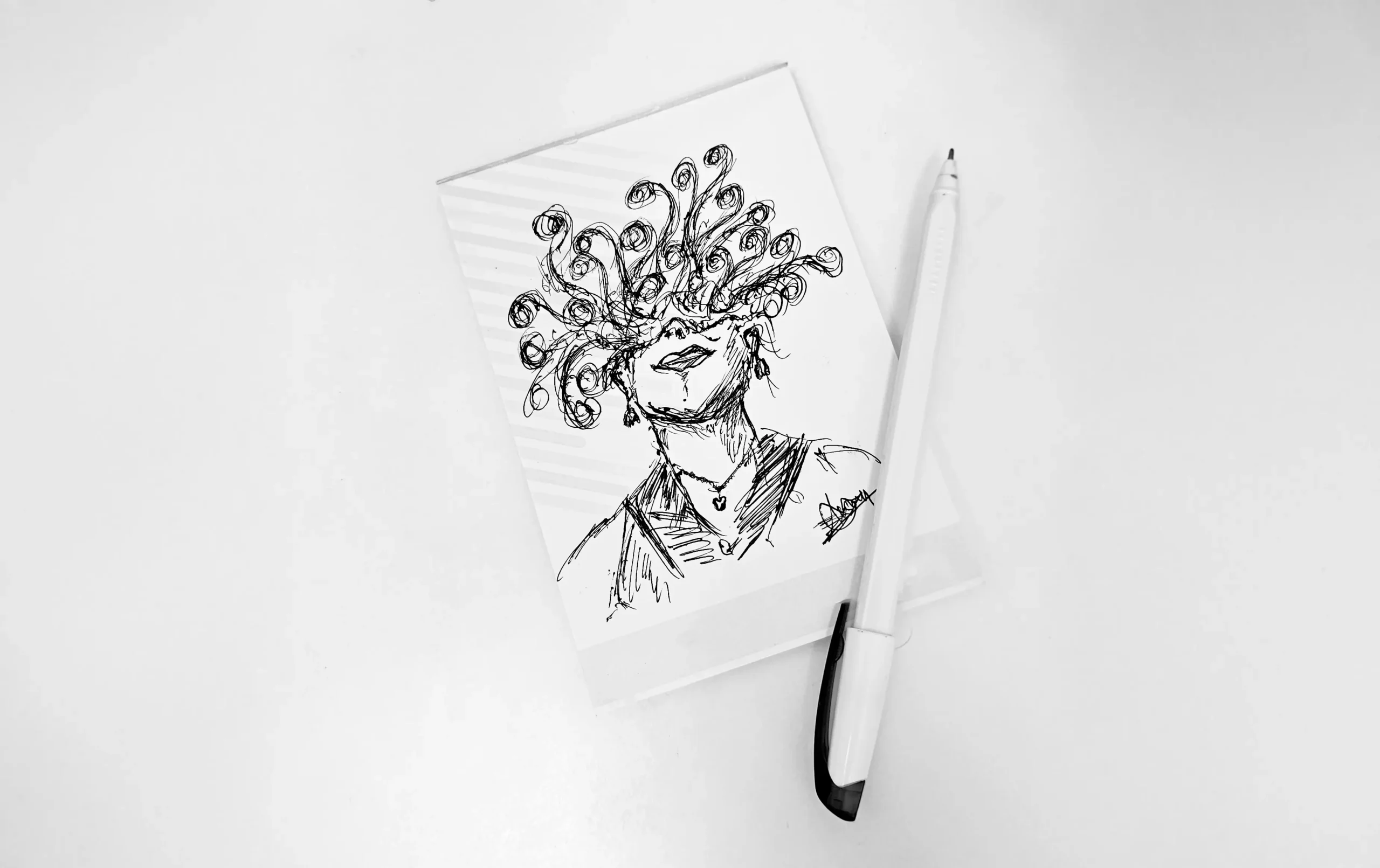 Beyond the Surface: A Pen Sketch That Speaks of Inner Beauty